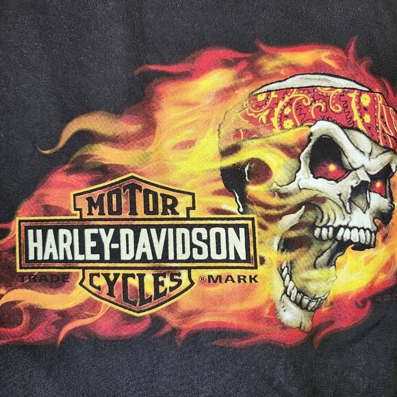 Harley Davidson 2017 Flaming Skull Tee Size 2X Cincinnati, Ohio - Picture 2 of 8